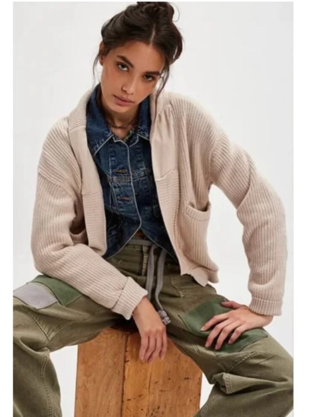 Free people cotton cardigan sweater